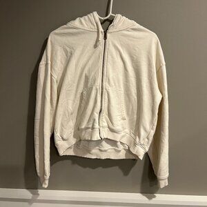 American Eagle Cream Zip Up Hoodie